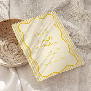 Moderne Buttergelbe Hochzeit retten das Datum Save The Date
