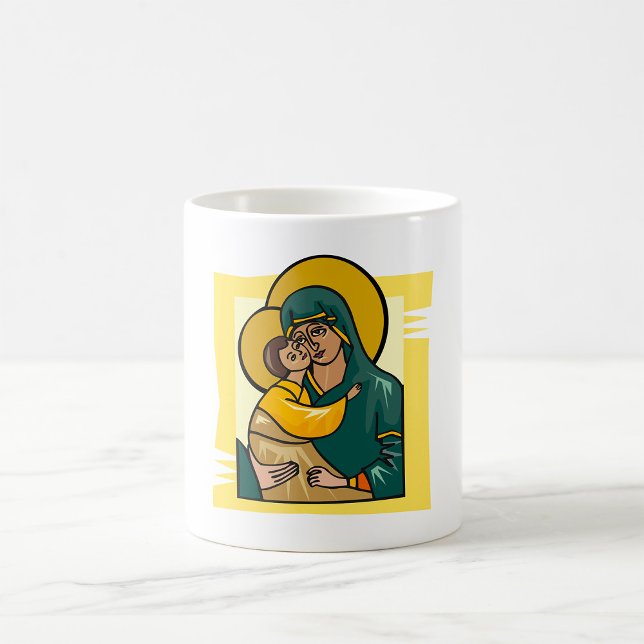 Moderne byzantinische Jungfrau Mary and Child Reli Kaffeetasse (Von Creator hochgeladen)