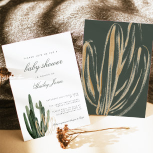 Moderne Cactus Baby Shower Einladung