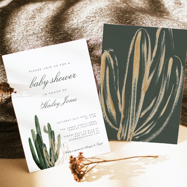 Moderne Cactus Baby Shower Einladung (Von Creator hochgeladen)
