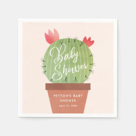 Moderne Cactus Baby Shower Serviette