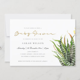 MODERNE CACTUS FLORAL GARDEN WATERCOLOR BABY DUSCH EINLADUNG