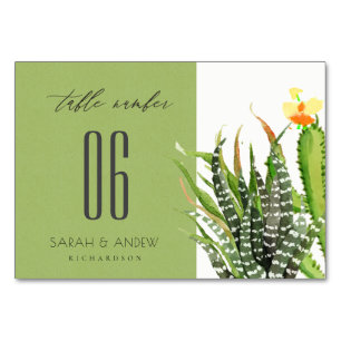 MODERNE CACTUS FLORAL GARDEN WATERCOLOR TISCHNUMMER