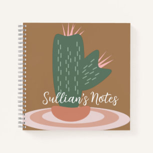 Moderne Cactus Pflanze Spitzes Erinnerungsteil Notizbuch