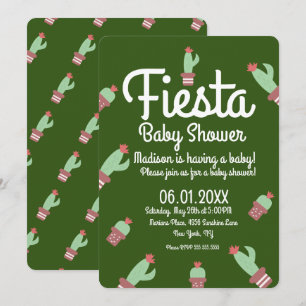 Moderne Cactus-Rand-Fiesta-Baby-Party Einladung