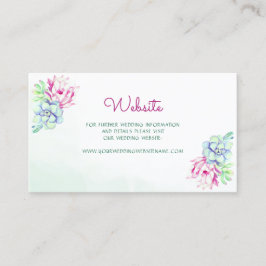 Moderne Cactus succulents Wedding Website Card Visitenkarte