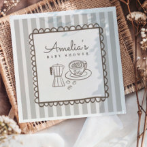 Moderne Café Bébé Handgezeichnete Babyparty