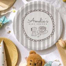 Moderne Café Bébé Streifen-Baby-Party