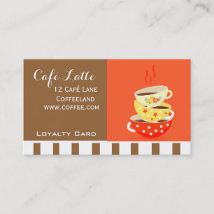 Moderne Café Loyalty Card für Kaffee Visitenkarte