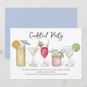 Moderne Calligraphie Cocktails Getränke Aquarell S Einladung