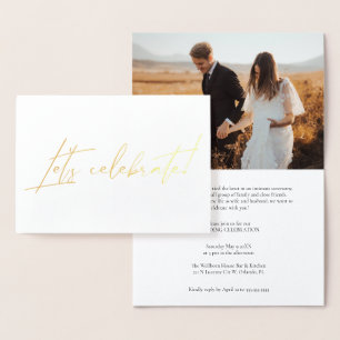Moderne Calligraphie Gold Foil Post Wedding Party Folienkarte