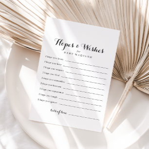 Moderne Calligraphy Baby Shower Hopps & Wish Card Postkarte