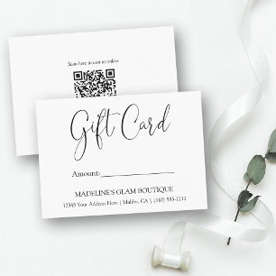 Moderne Calligraphy Business QR Code Geschenkkarte Mitteilungskarte