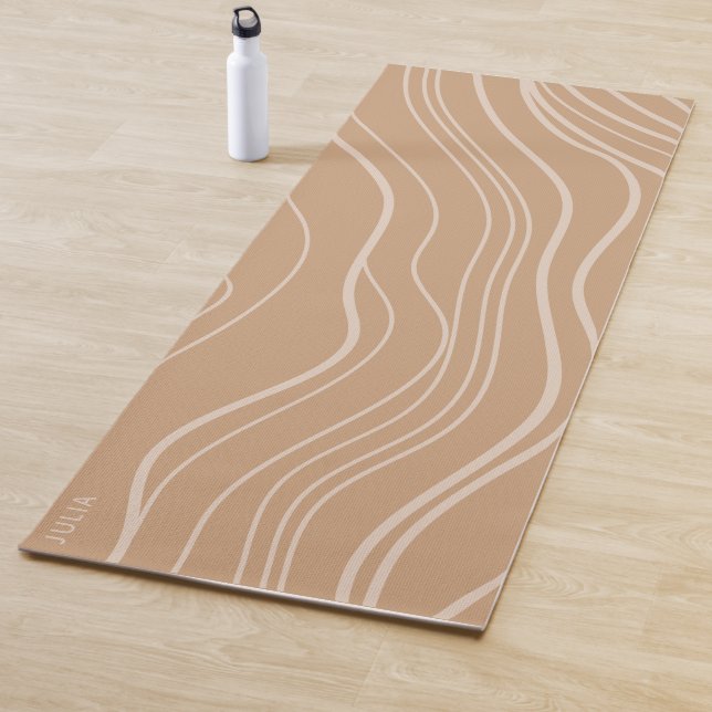 Moderne Camel Brown Wave Personalisiert Yoga Mat Yogamatte (Beispiel)