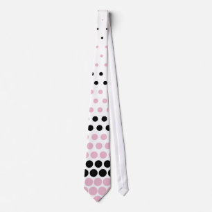 Moderne Cameo Pink und Black Polka Dot Krawatte