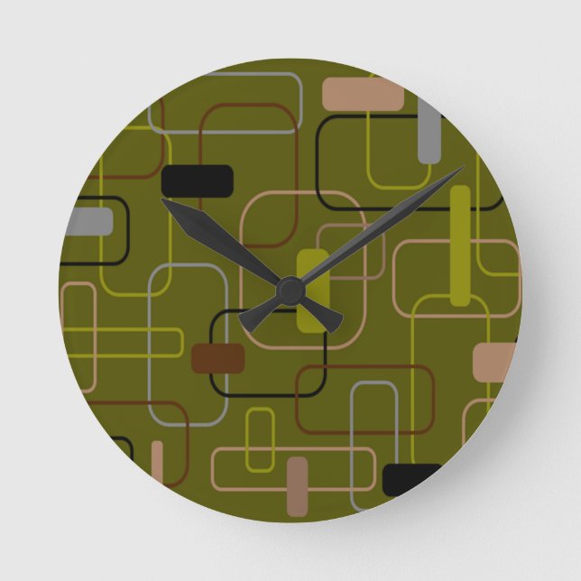 Moderne Camouflage aus dem Mittelalter Runde Wanduhr (Vorderseite)