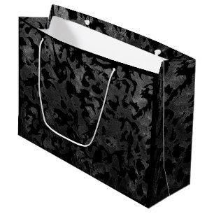 Moderne Camouflage - Schwarz und Dunkelgrau - Tarn Große Geschenktüte