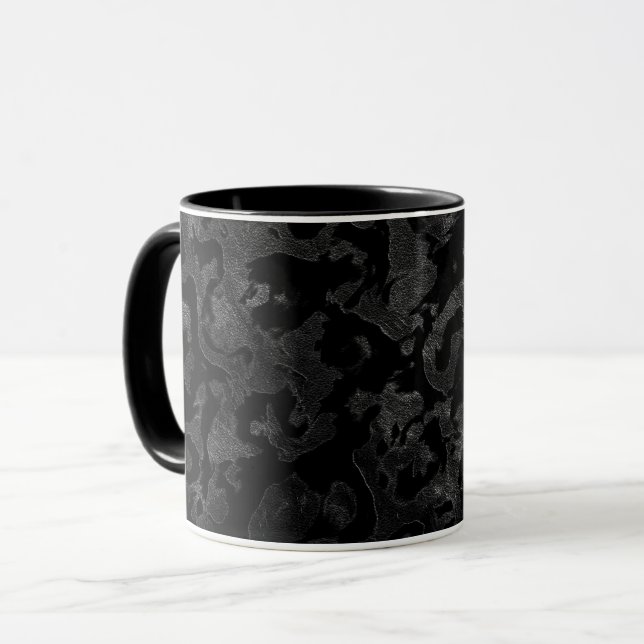 Moderne Camouflage - Schwarz und Dunkelgrau - Tarn Tasse (Vorderseite Links)