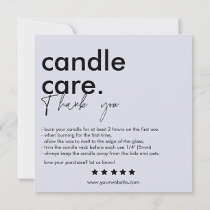 Moderne Candle Care & Danke Business Card