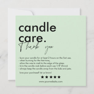Moderne Candle Care & Danke Business Card