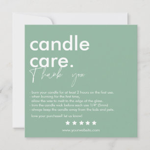 Moderne Candle Care & Danke Business Card