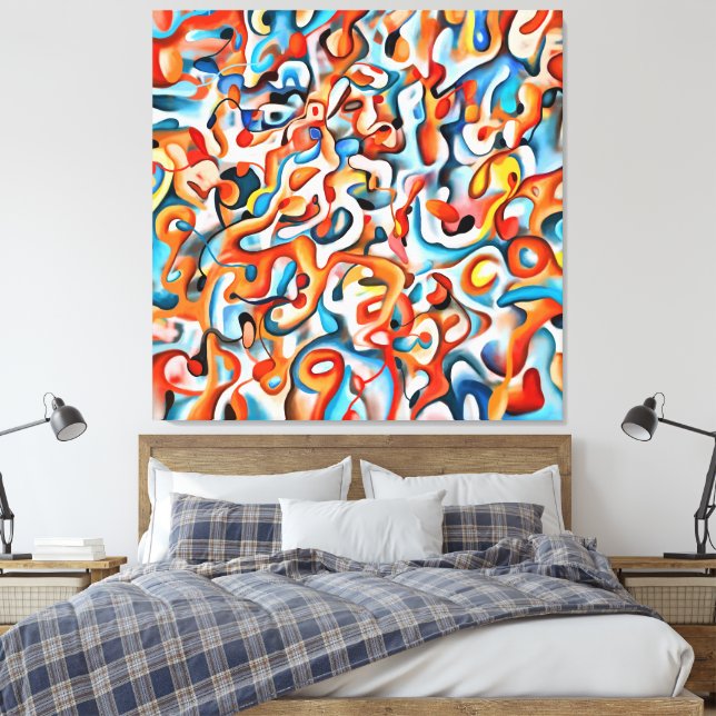 Moderne Canvas Print - Abstrakte Farben Leinwanddruck (Insitu (Schlafzimmer))