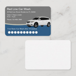 Moderne Car Wash Customer Loyalty Business Cards Visitenkarte