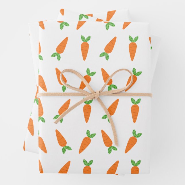 Moderne Carrot Doodle Ostergiftwrap Geschenkpapier Set (Beispiel)