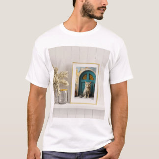 Moderne Cat Art Dekoration T-Shirt
