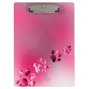 Moderne Cat Kitty Paw Prints Klemmbrett