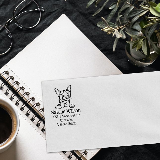 Moderne Cat-Rücksendeadresse Gummistempel (Von Creator hochgeladen)