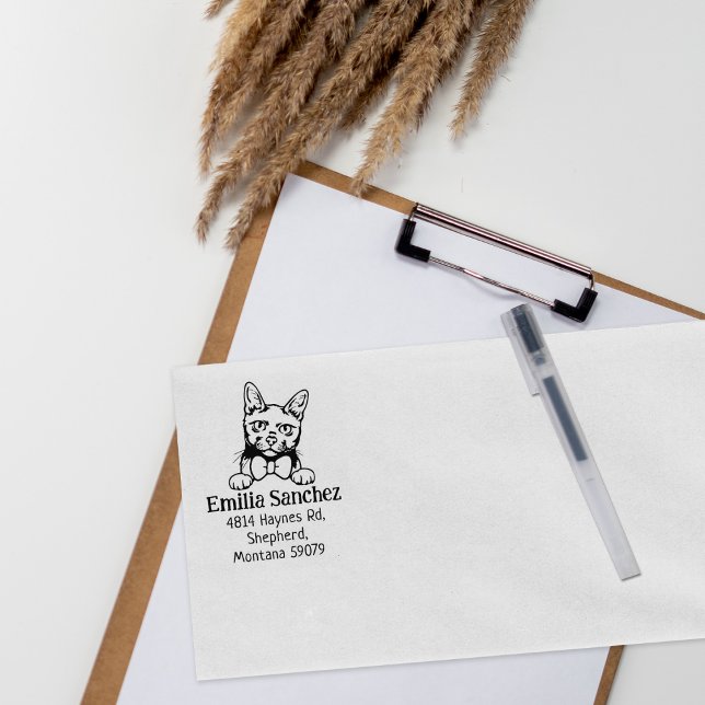 Moderne Cat-Rücksendeadresse Gummistempel (Von Creator hochgeladen)