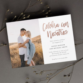 Moderne Celebra con Nosotros Foto Engagement Party Einladung