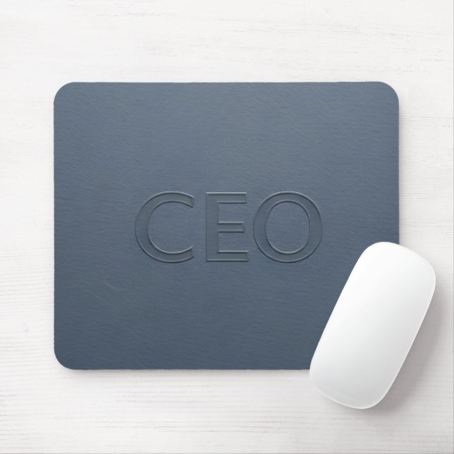 Moderne CEO-Schriftart Slate Gray geprägte Executi Mousepad (Mit Mouse)