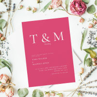 Moderne Cerise Monogram No Parters Wedding