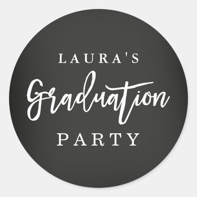 Moderne Chalkboard Graduierungsparty Sticker (Vorderseite)