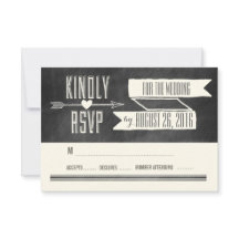 MODERNE CHALKBOARD-WEDD-ANTWORTKARTE