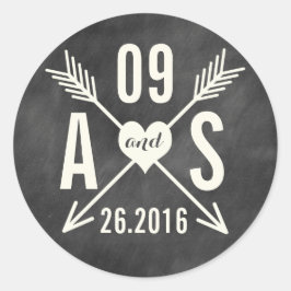 MODERNE CHALKBOARD WEDD RUNDER AUFKLEBER