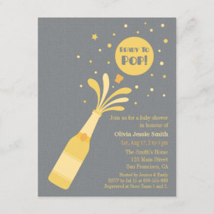 Moderne Champagner Baby Shower zum Platzen Einladung