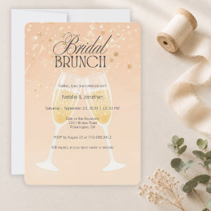 Moderne Champagner-Braut-Brunch-Party Einladung