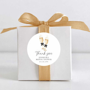 Moderne Champagner Danke Runder Aufkleber