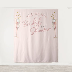 Moderne Champagnerflöten mit schicker Kalligrafie Wandteppich