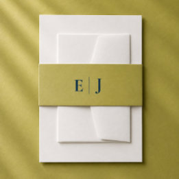 Moderne Chartreuse-Monogramm-Editorial-Hochzeits-E Einladungsbanderole