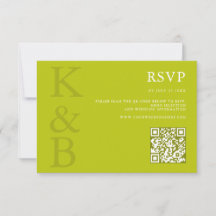 Moderne Chartreuse-Monogramm-Minimalist-Hochzeit