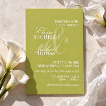 Moderne Chartreuse-Schrift Formalhochzeit