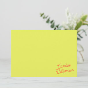 Moderne Chartreuse-Script personalisierte Schreibw Mitteilungskarte