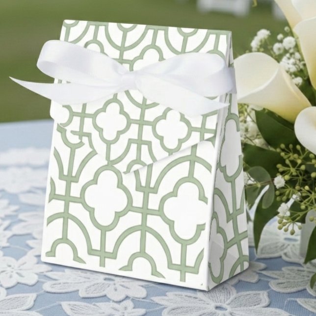 Moderne Chartreuse-Vierblatt-Hochzeit Geschenkschachtel (Modern Chartreuse Quatrefoil Wedding Favor Boxes)