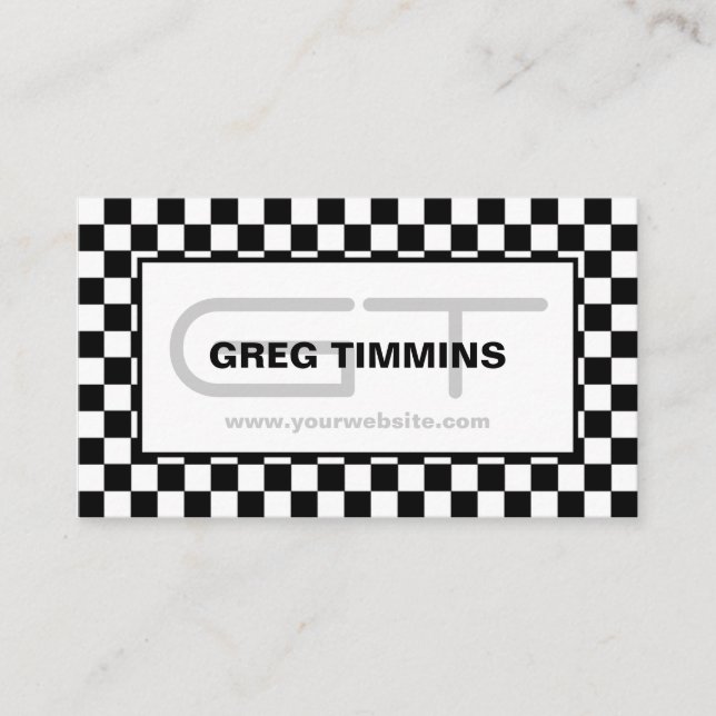 Moderne Checked Business Card Visitenkarte (Vorderseite)