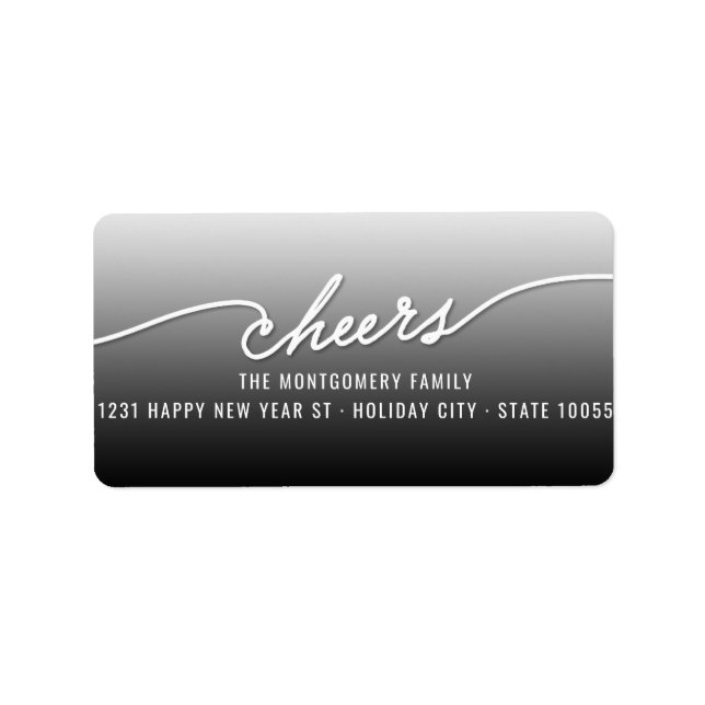 Moderne Cheers Calligraphy Script Holiday Address (Vorne)