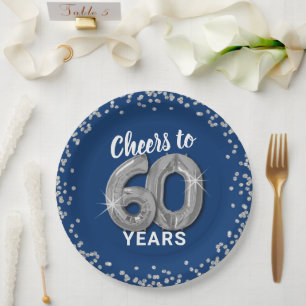 Moderne Cheers zum 60. Geburtstag Pappteller